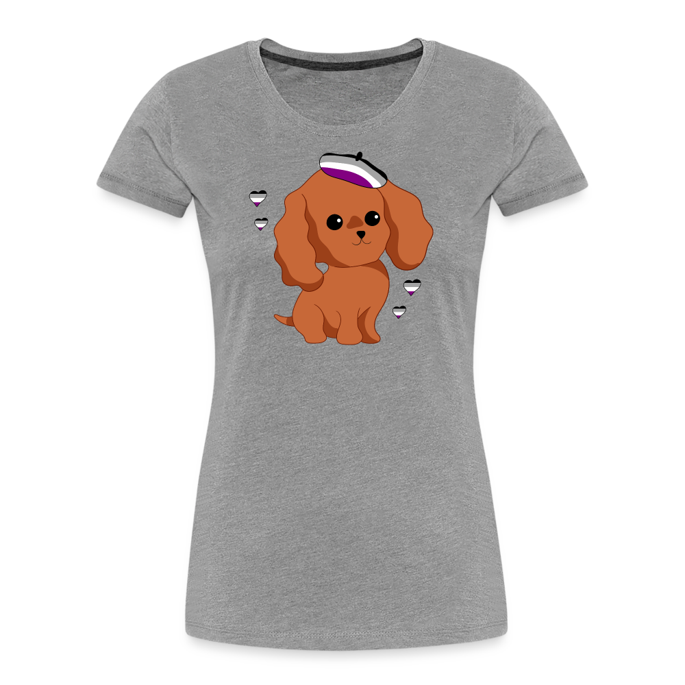 Cute Asexual Dog "Frauen" T-Shirt - Grau meliert