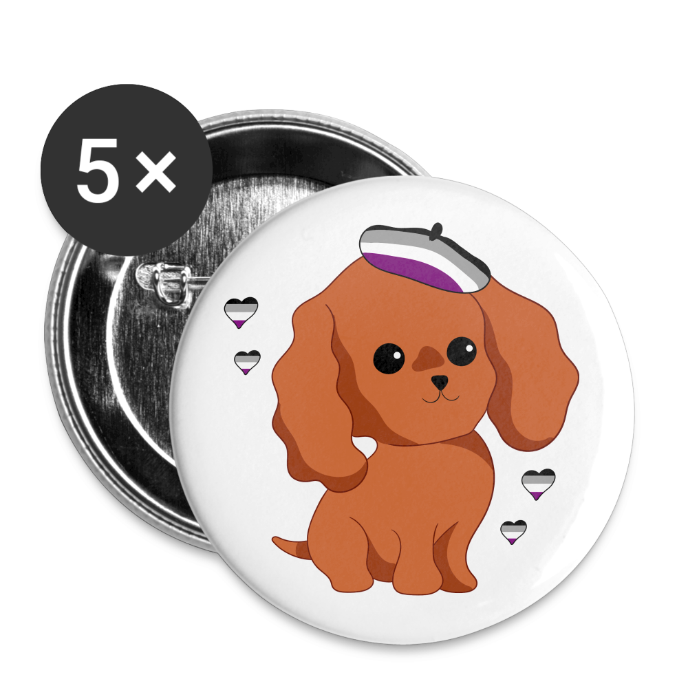 Cute Asexual Dog Buttons klein 5x - Weiß