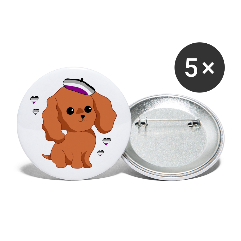 Cute Asexual Dog Buttons klein 5x - Weiß