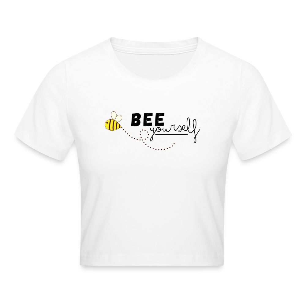 Bee yourself Cropped T-Shirt - Weiß