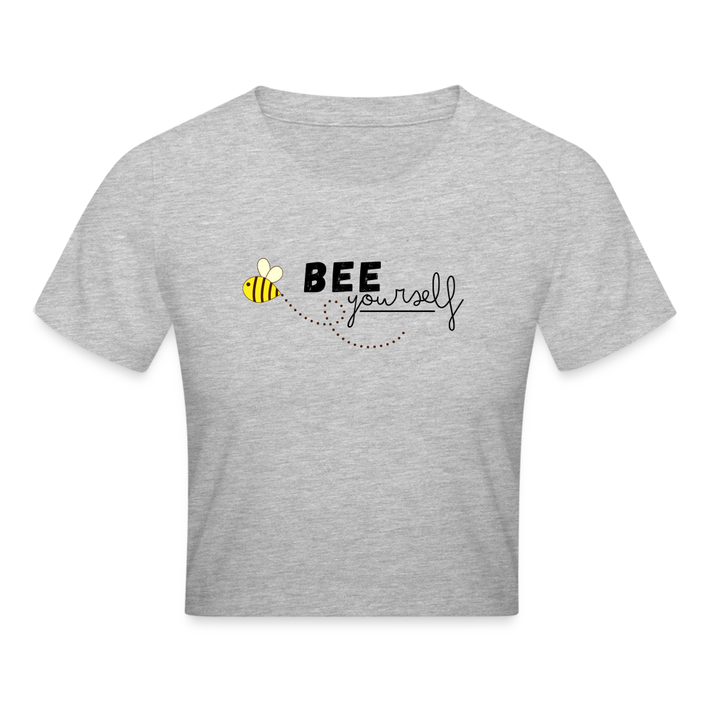 Bee yourself Cropped T-Shirt - Grau meliert