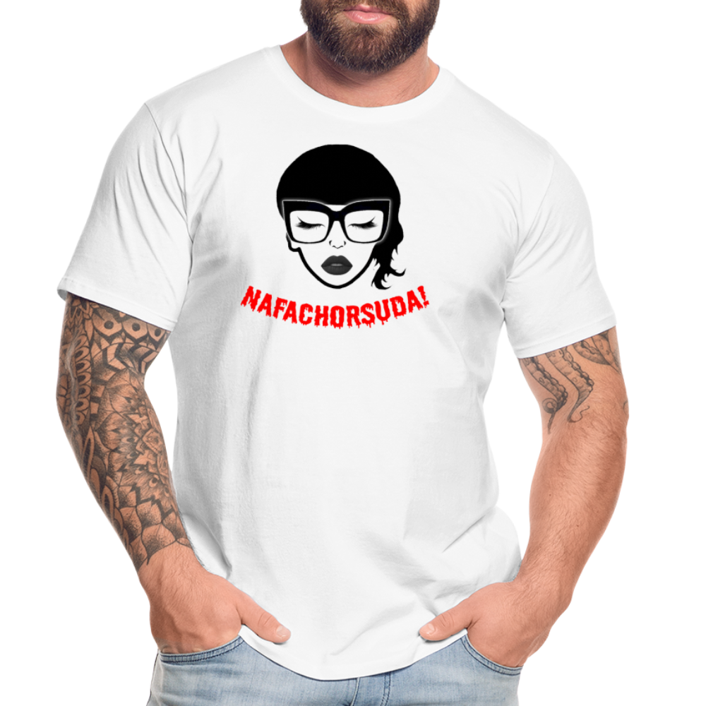 Nafachorsuda! Rote Schrift "Männer" T-Shirt - Weiß