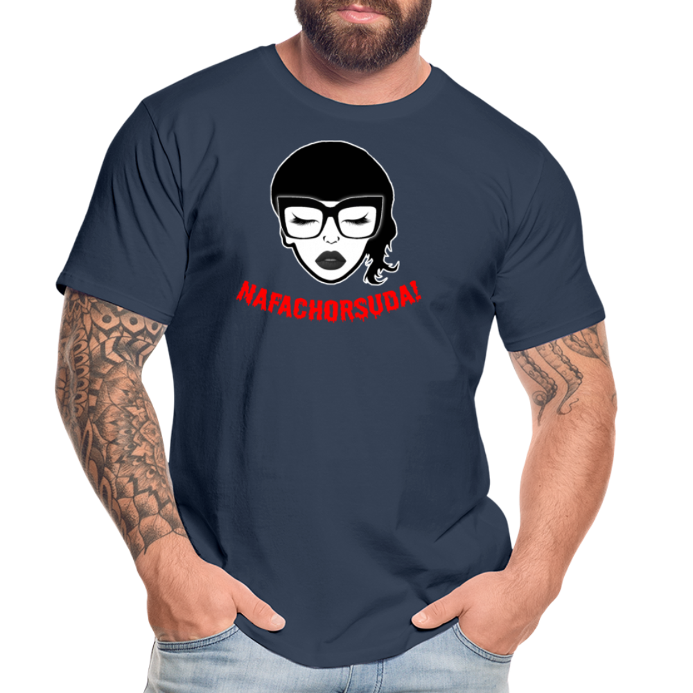 Nafachorsuda! Rote Schrift "Männer" T-Shirt - Navy