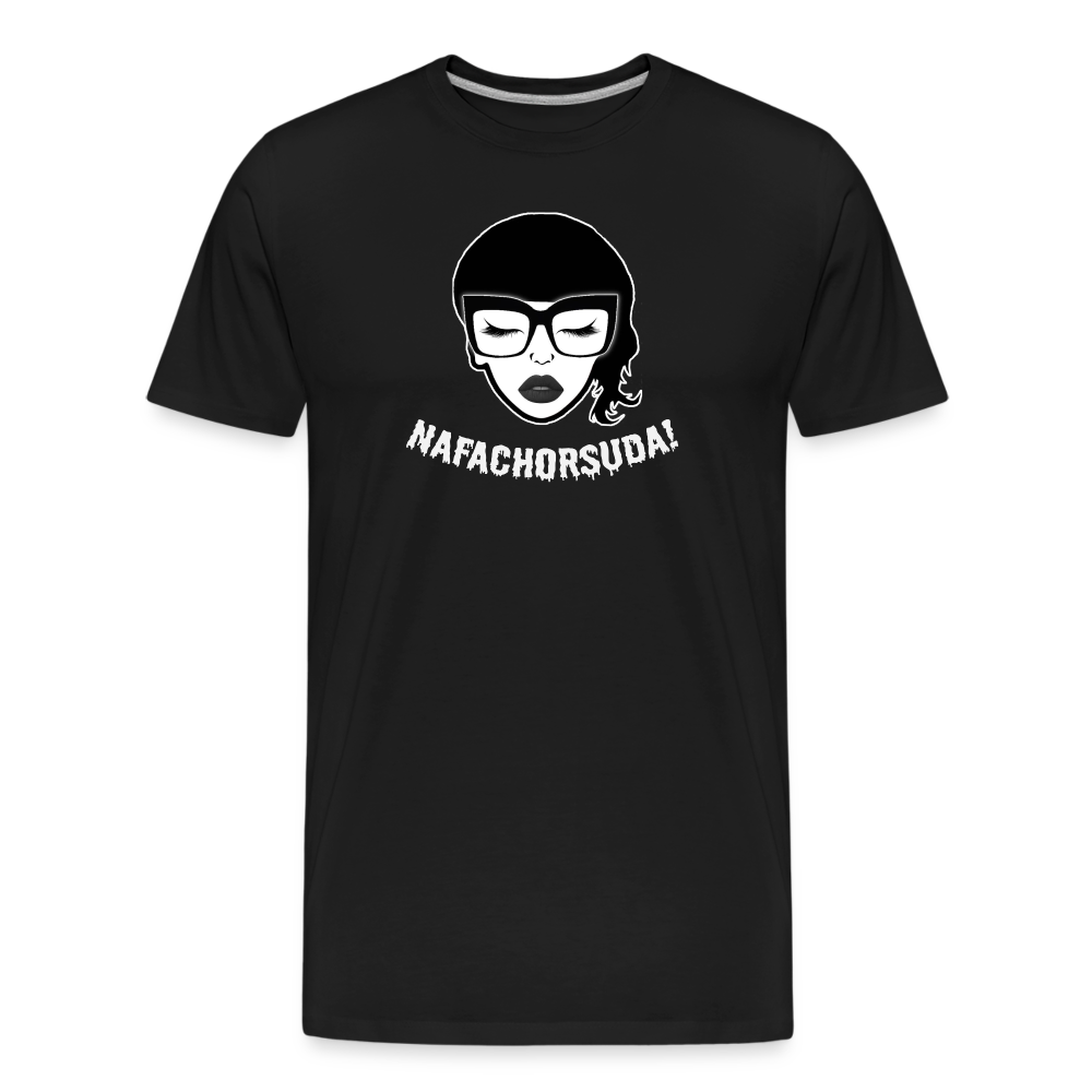 Nafachorsuda! Weiße Schrift "Männer" T-Shirt - Schwarz