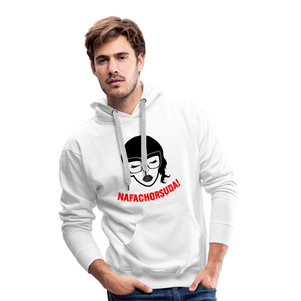 Nafachorsuda! Rote Schrift "Männer" Hoodie - Weiß