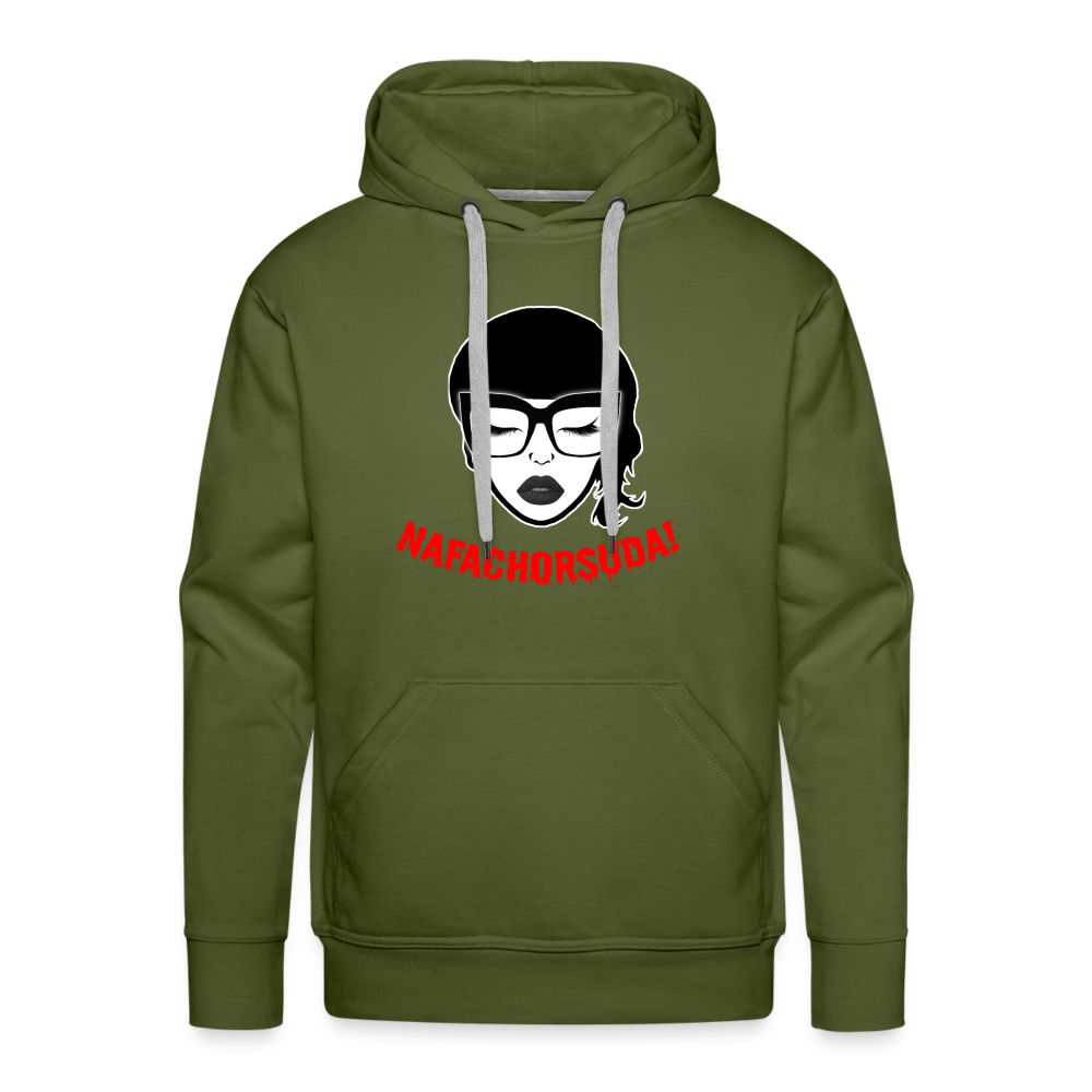 Nafachorsuda! Rote Schrift "Männer" Hoodie - Olivgrün