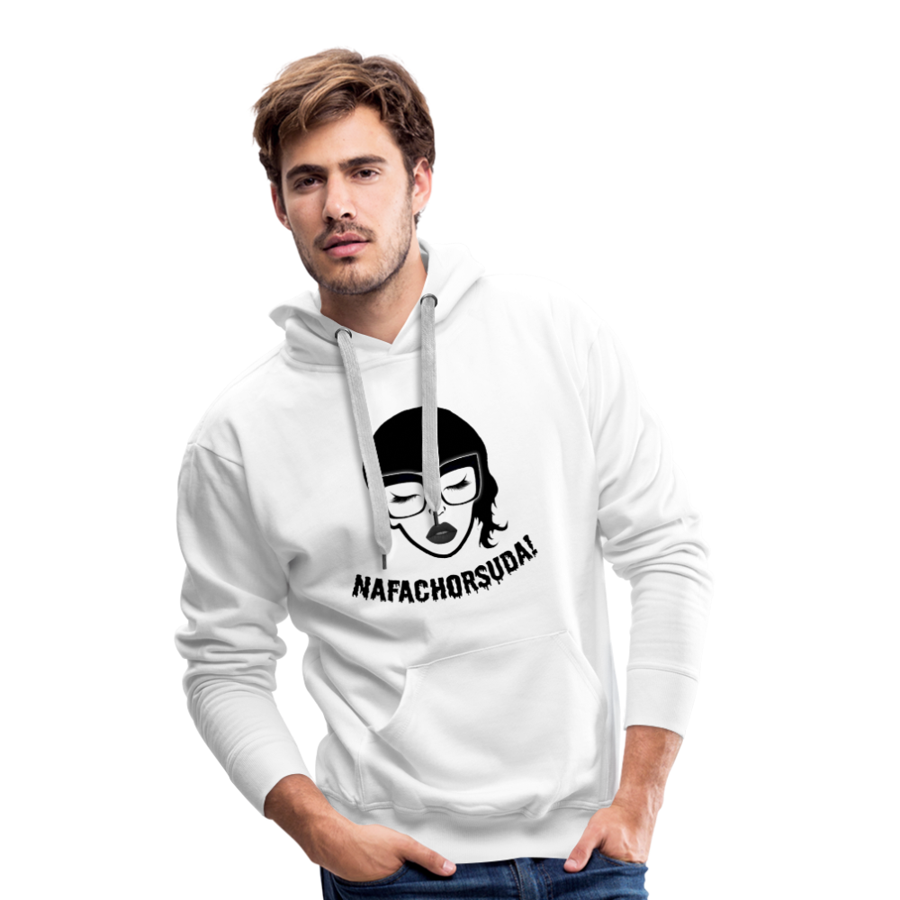 Nafachorsuda! Schwarze Schrift "Männer" Hoodie - Weiß