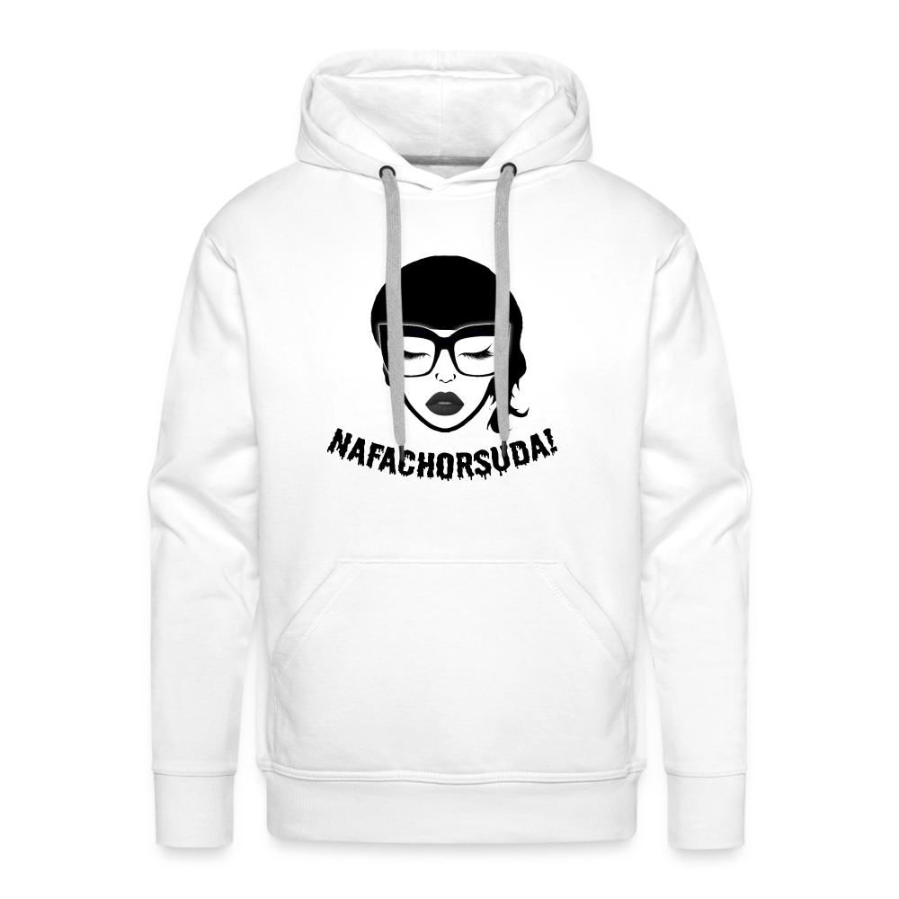 Nafachorsuda! Schwarze Schrift "Männer" Hoodie - Weiß