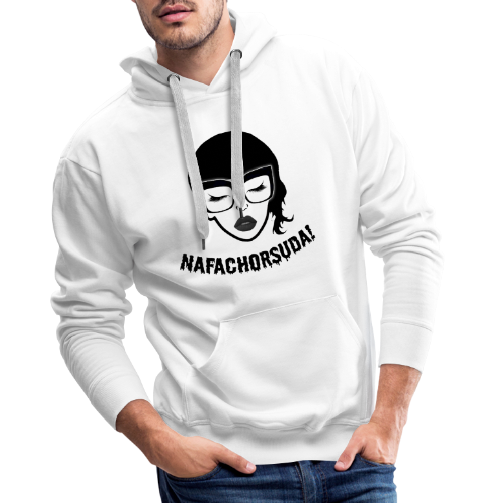 Nafachorsuda! Schwarze Schrift "Männer" Hoodie - Weiß