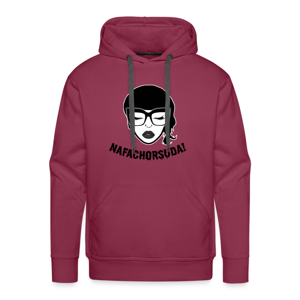 Nafachorsuda! Schwarze Schrift "Männer" Hoodie - Bordeaux