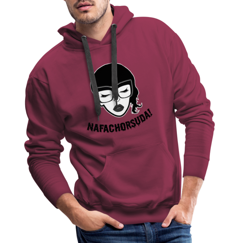 Nafachorsuda! Schwarze Schrift "Männer" Hoodie - Bordeaux