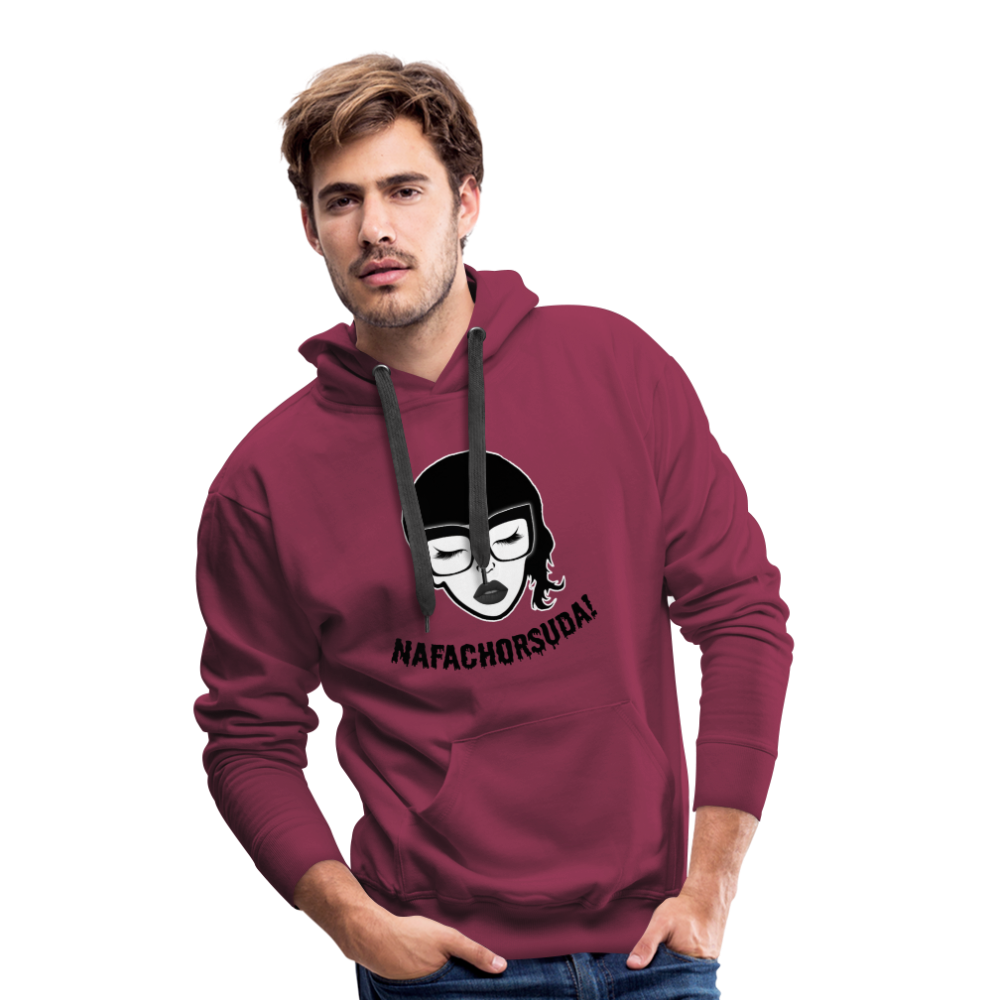 Nafachorsuda! Schwarze Schrift "Männer" Hoodie - Bordeaux