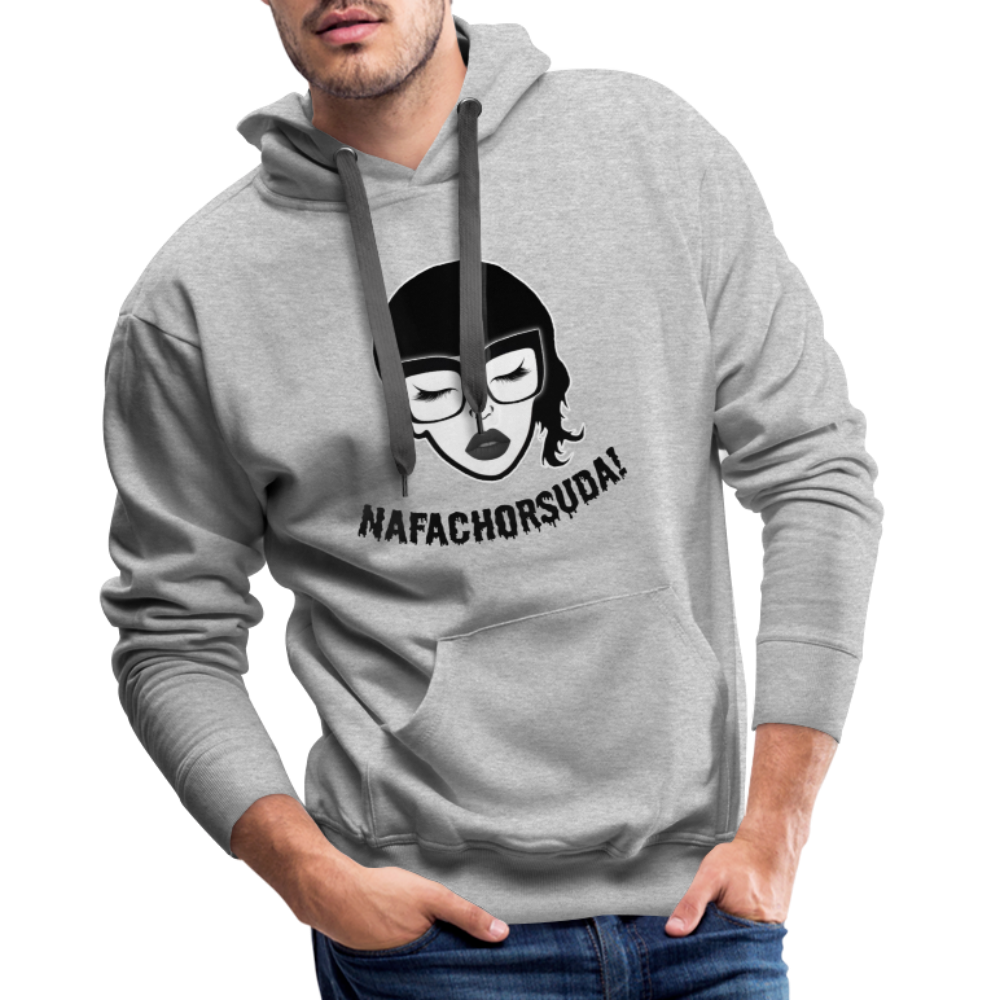 Nafachorsuda! Schwarze Schrift "Männer" Hoodie - Grau meliert