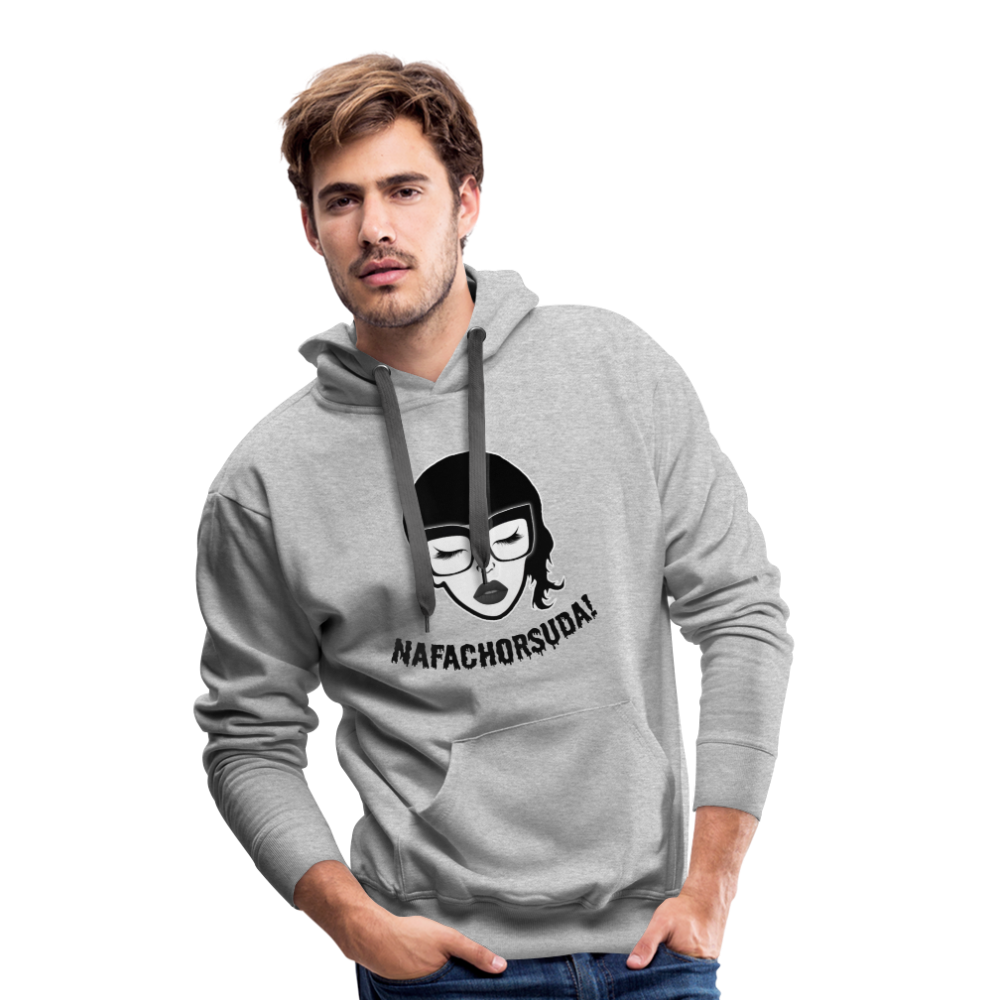 Nafachorsuda! Schwarze Schrift "Männer" Hoodie - Grau meliert