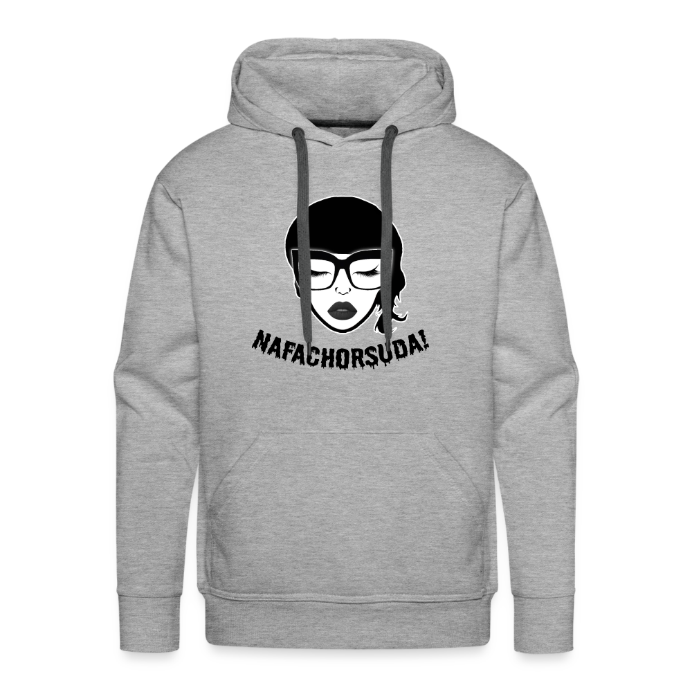 Nafachorsuda! Schwarze Schrift "Männer" Hoodie - Grau meliert