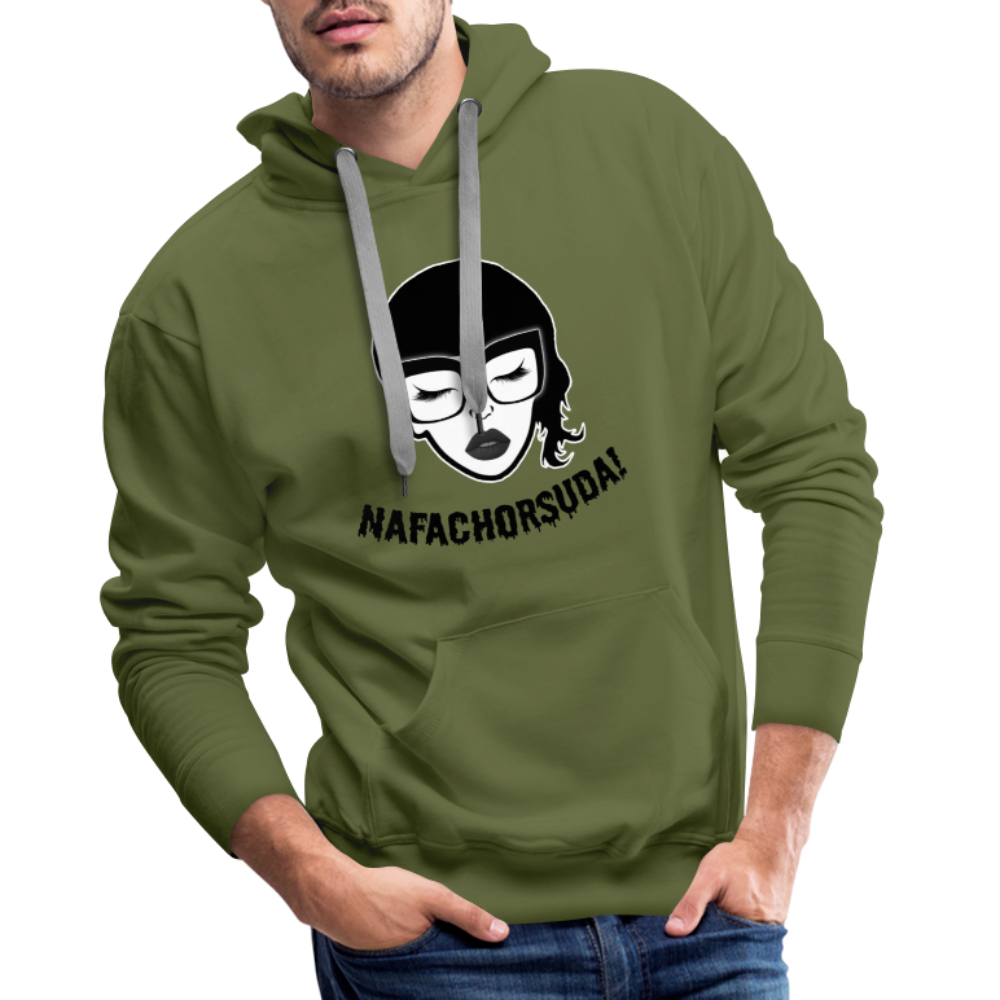 Nafachorsuda! Schwarze Schrift "Männer" Hoodie - Olivgrün