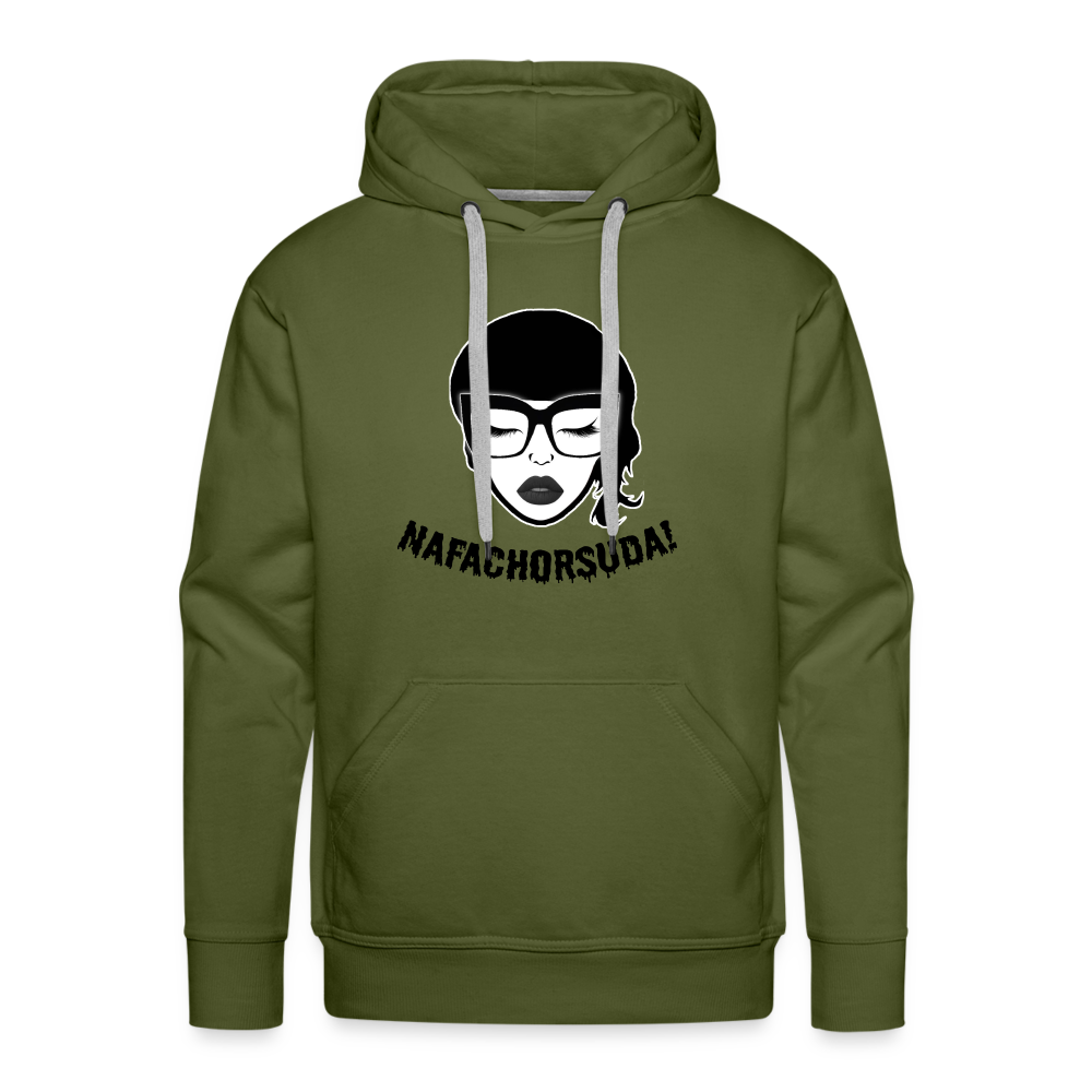 Nafachorsuda! Schwarze Schrift "Männer" Hoodie - Olivgrün