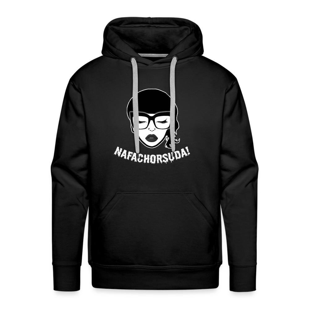 Nafachorsuda! Weiße Schrift "Männer" Hoodie - Schwarz