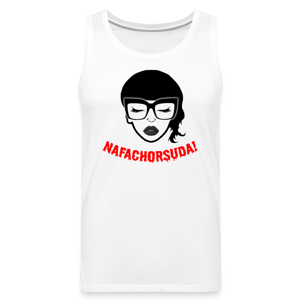 Nafachorsuda! Rote Schrift "Männer" Tank Top - Weiß