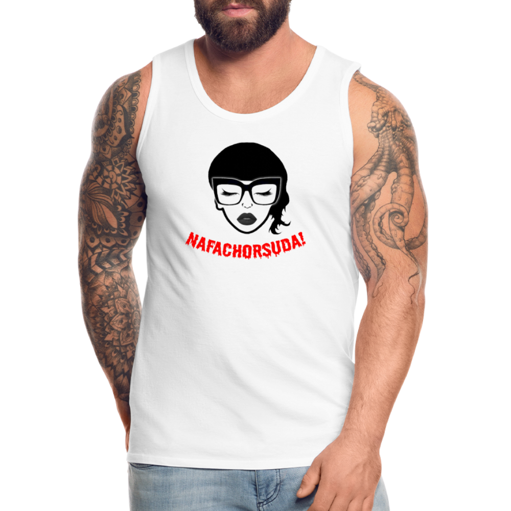 Nafachorsuda! Rote Schrift "Männer" Tank Top - Weiß