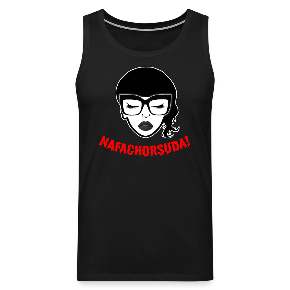 Nafachorsuda! Rote Schrift "Männer" Tank Top - Schwarz