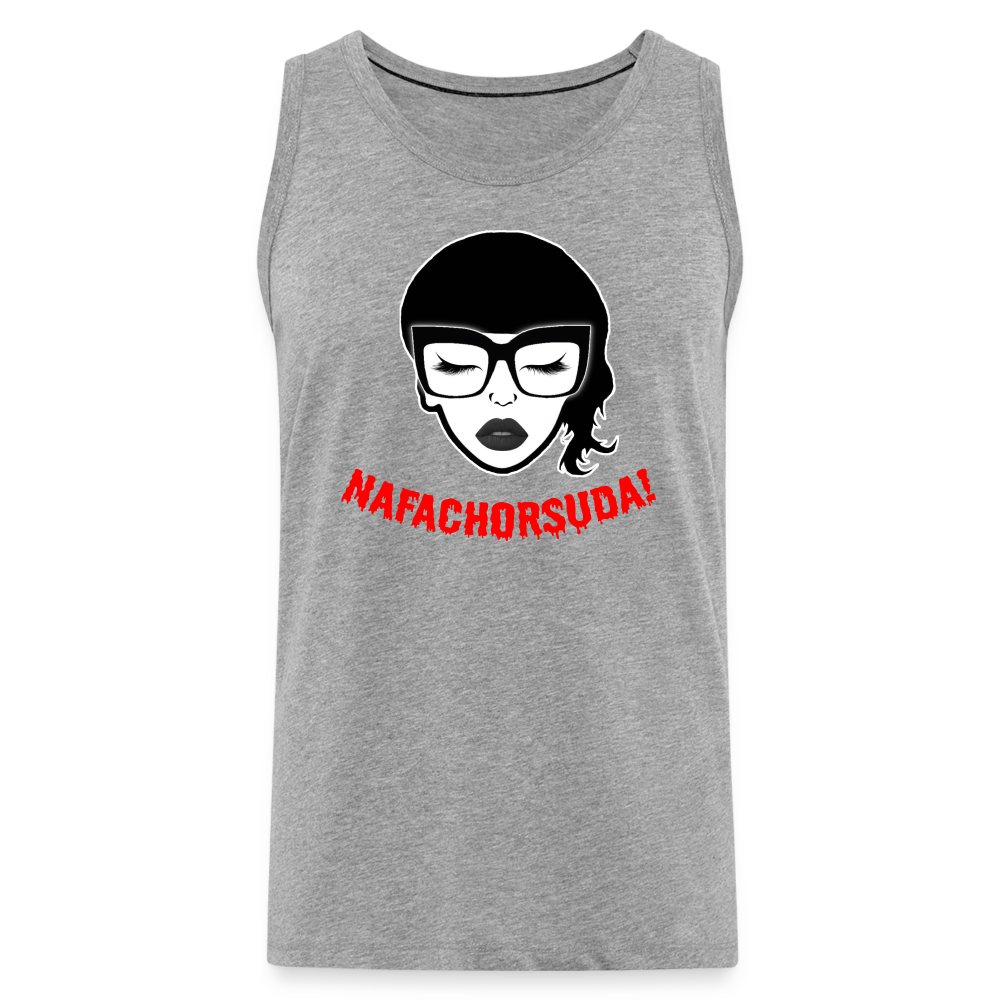 Nafachorsuda! Rote Schrift "Männer" Tank Top - Grau meliert