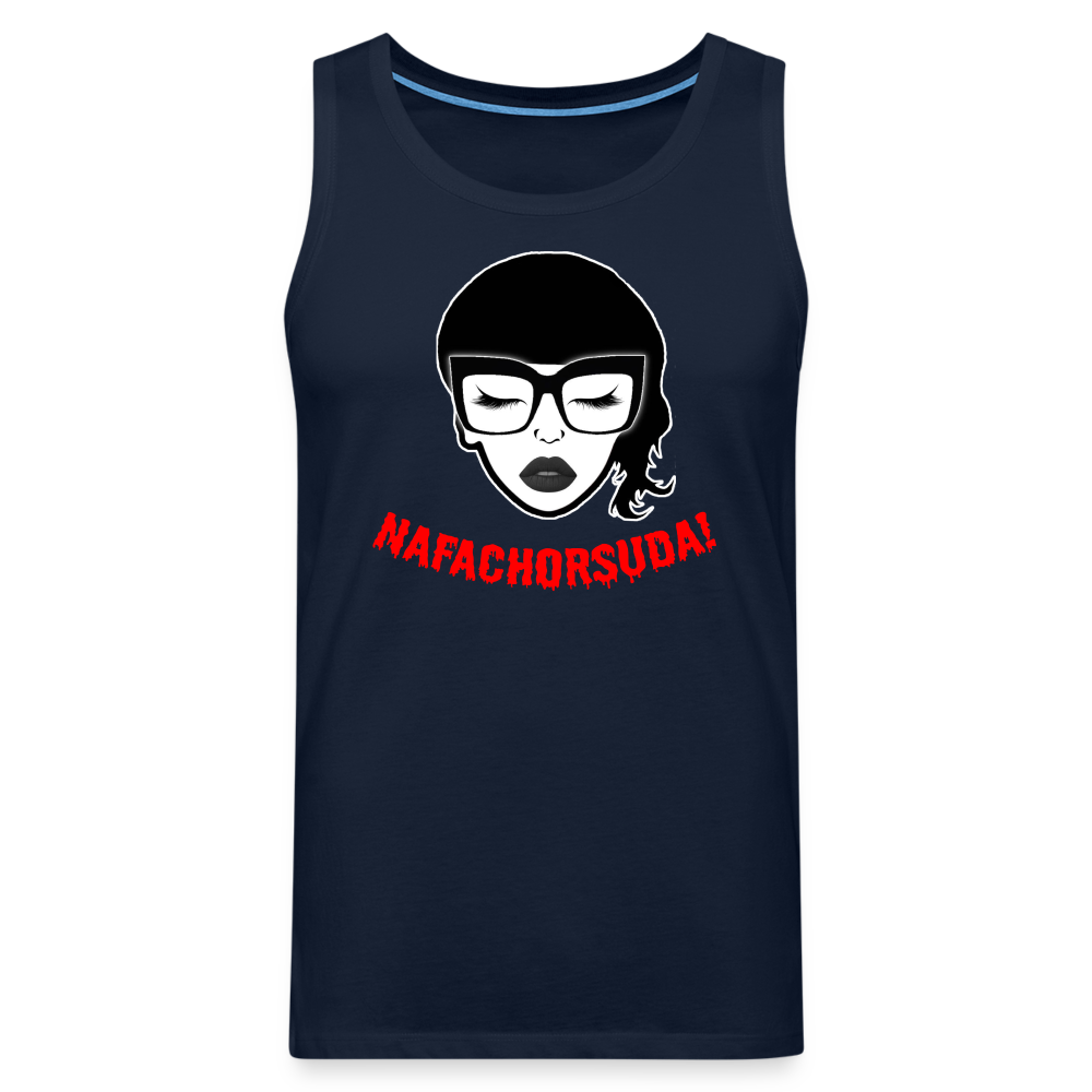 Nafachorsuda! Rote Schrift "Männer" Tank Top - Navy