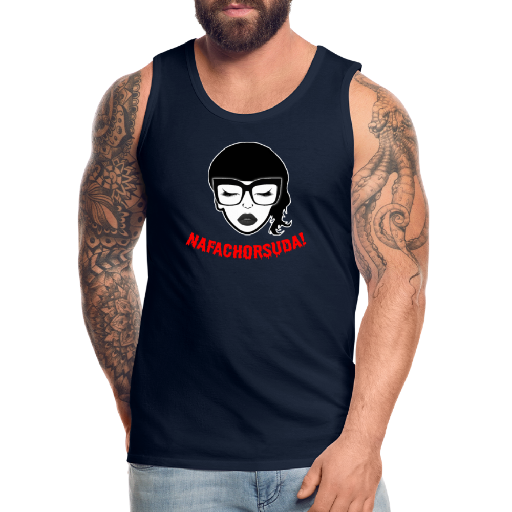 Nafachorsuda! Rote Schrift "Männer" Tank Top - Navy