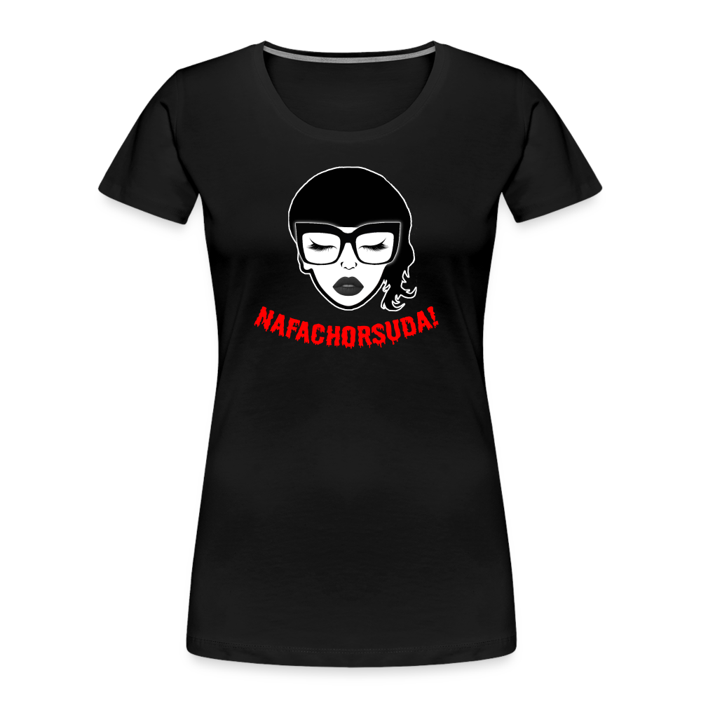 Nafachorsuda! Rote Schrift "Frauen" T-Shirt - Schwarz