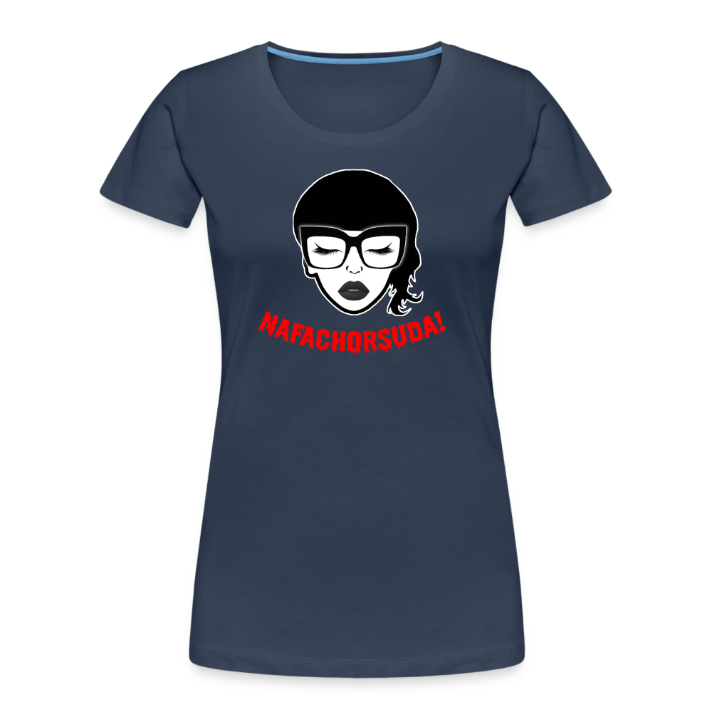 Nafachorsuda! Rote Schrift "Frauen" T-Shirt - Navy