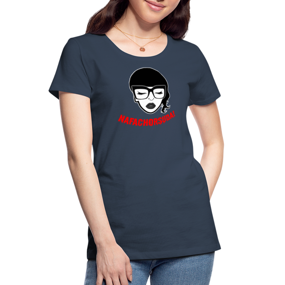 Nafachorsuda! Rote Schrift "Frauen" T-Shirt - Navy