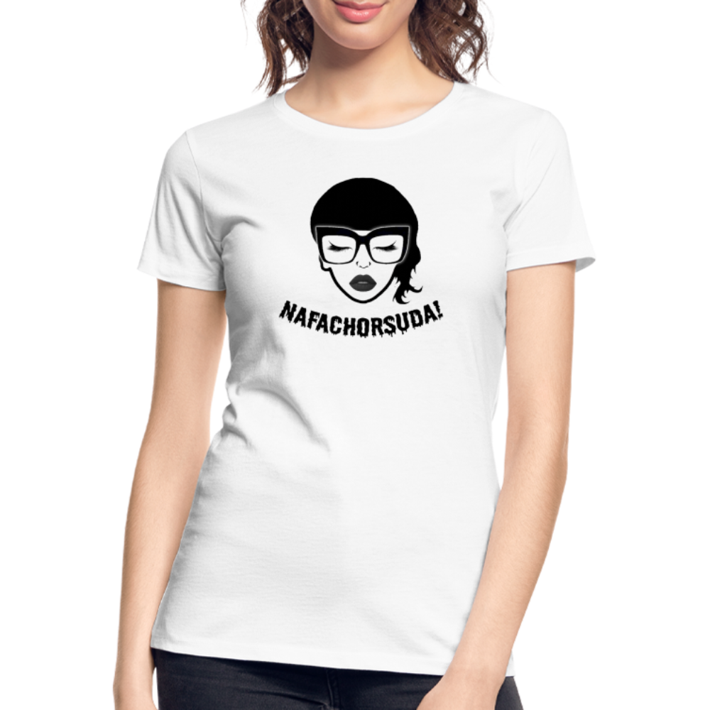 Nafachorsuda! Schwarze Schrift "Frauen" T-Shirt - Weiß