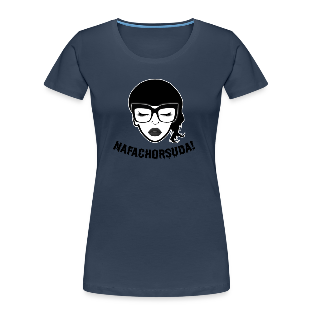 Nafachorsuda! Schwarze Schrift "Frauen" T-Shirt - Navy