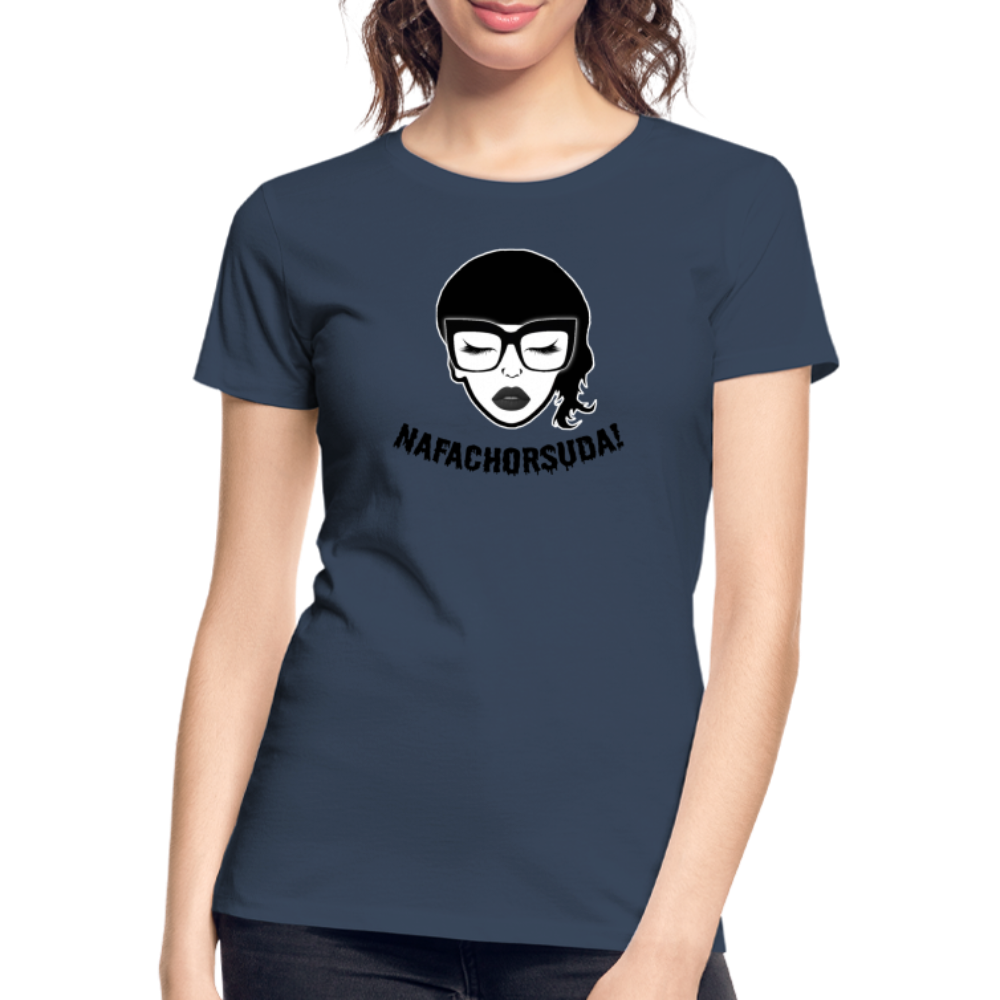 Nafachorsuda! Schwarze Schrift "Frauen" T-Shirt - Navy