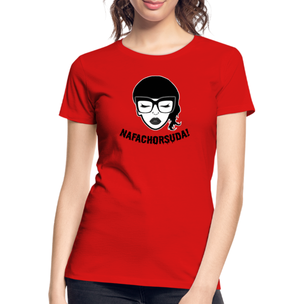 Nafachorsuda! Schwarze Schrift "Frauen" T-Shirt - Rot