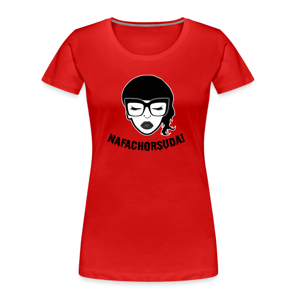 Nafachorsuda! Schwarze Schrift "Frauen" T-Shirt - Rot