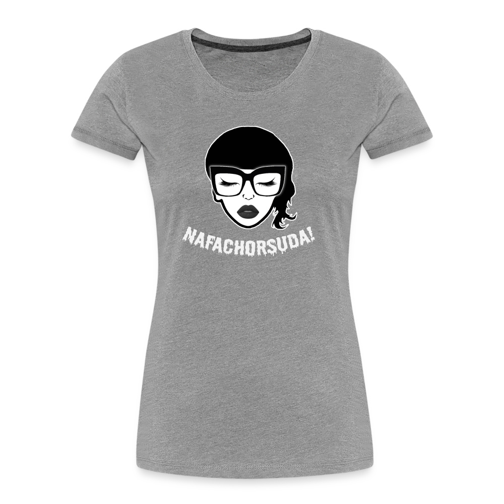 Nafachorsuda! Weiße Schrift "Frauen" T-Shirt - Grau meliert