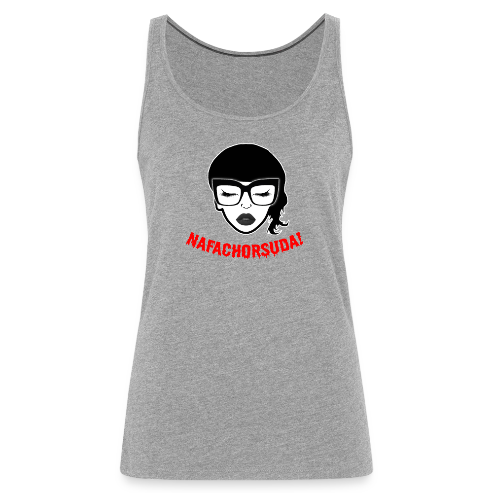 Nafachorsuda! Rote Schrift "Frauen" Tank Top - Grau meliert