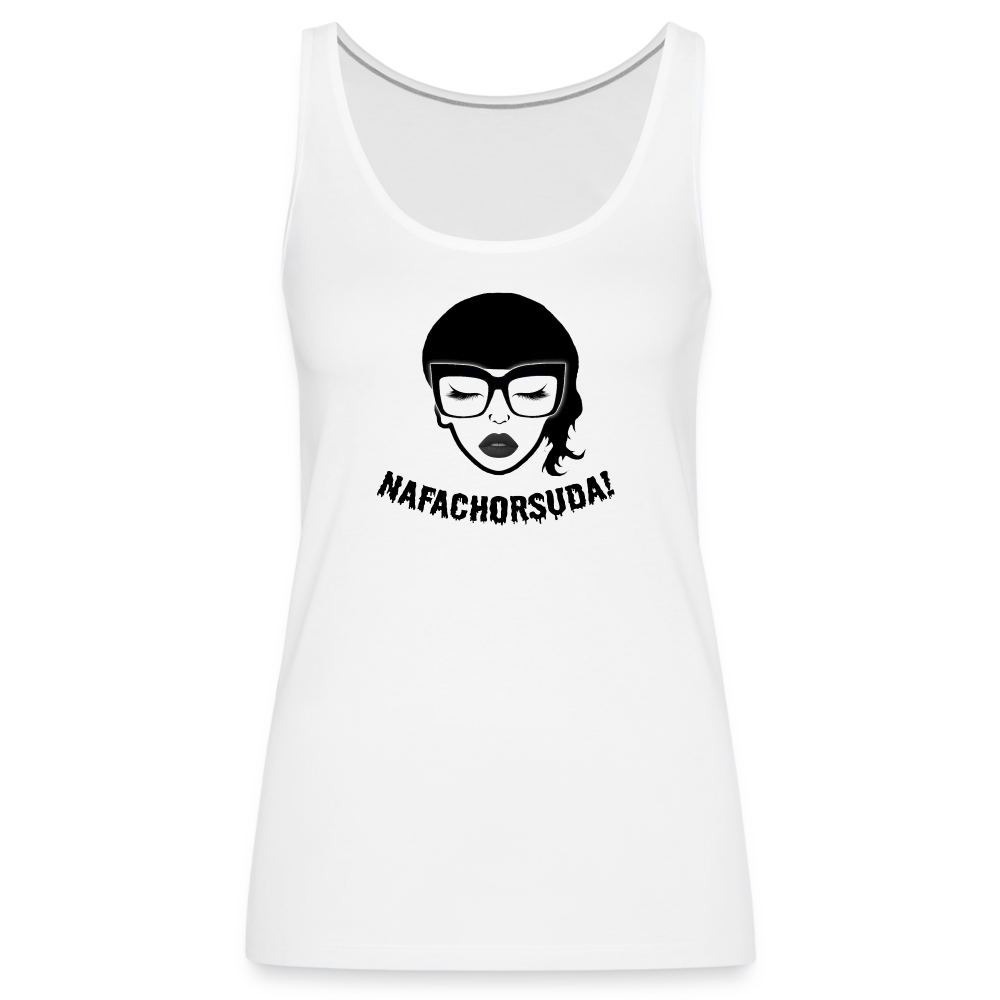 Nafachorsuda! Schwarze Schrift "Frauen" Tank Top - Weiß