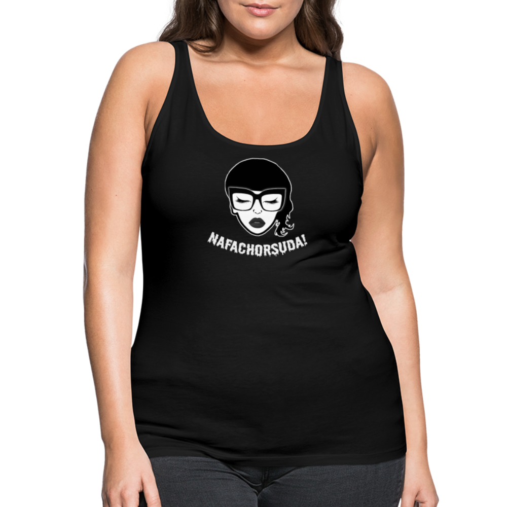 Nafachorsuda! Weiße Schrift "Frauen" Tank Top - Schwarz