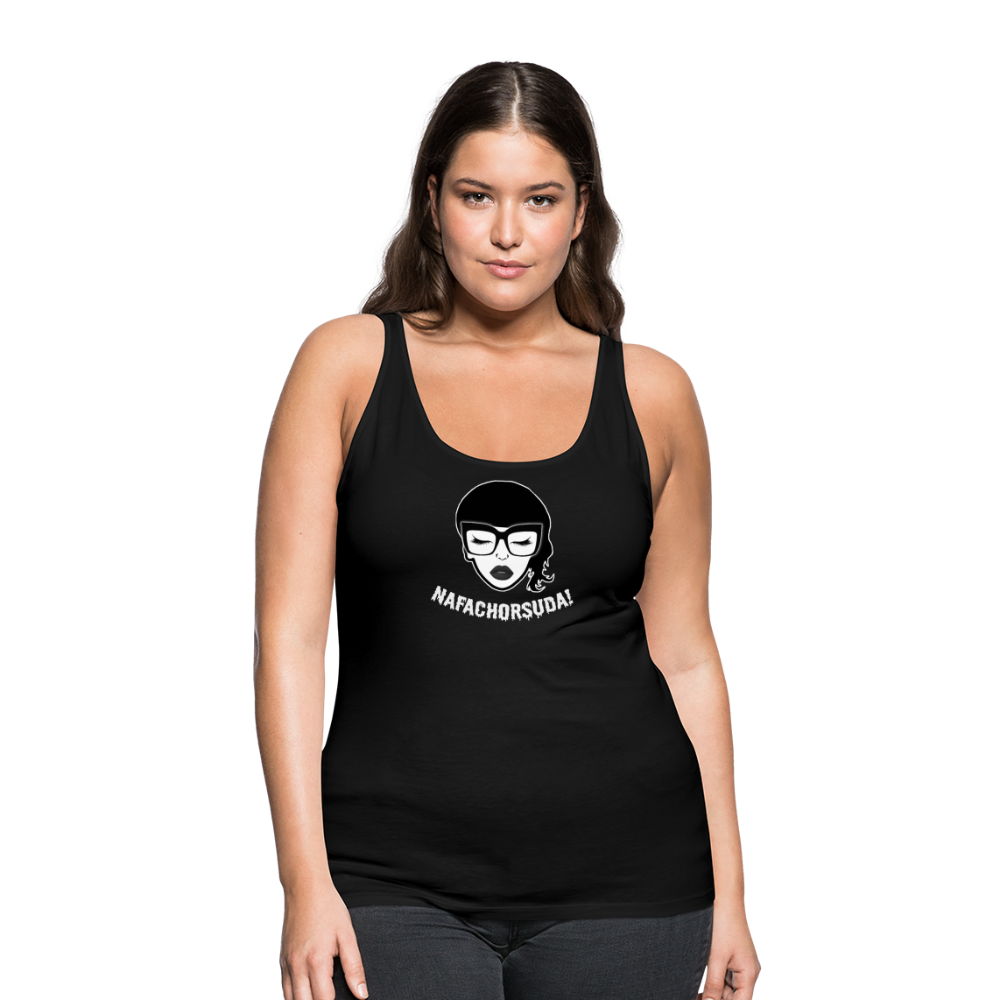 Nafachorsuda! Weiße Schrift "Frauen" Tank Top - Schwarz