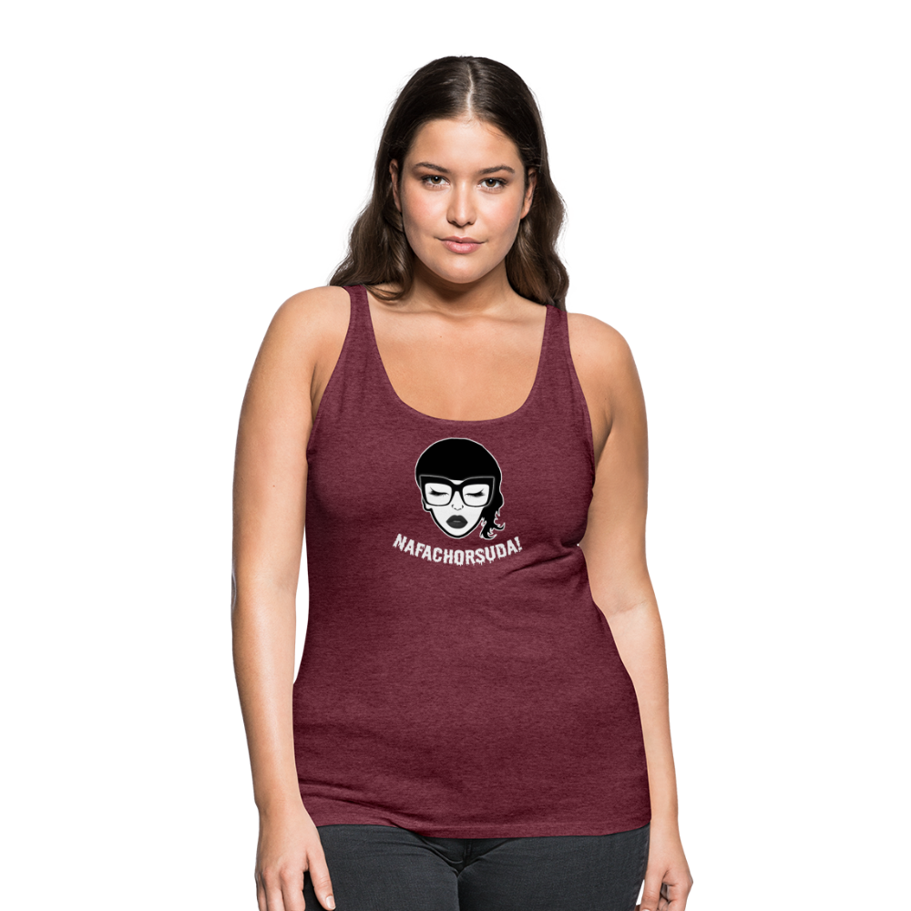 Nafachorsuda! Weiße Schrift "Frauen" Tank Top - Bordeauxrot meliert