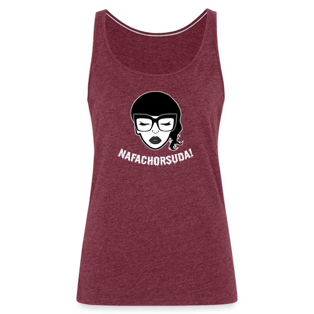 Nafachorsuda! Weiße Schrift "Frauen" Tank Top - Bordeauxrot meliert