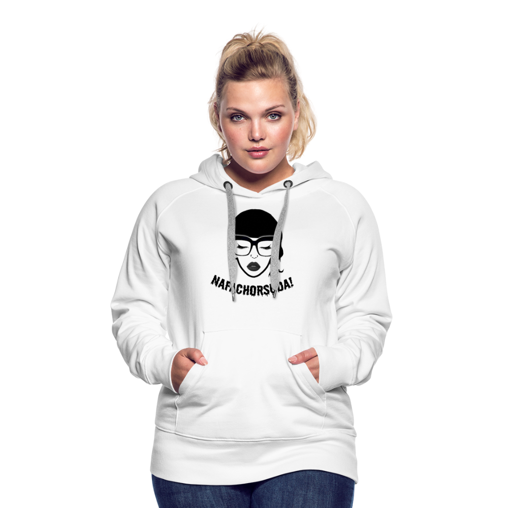 Nafachorsuda! Schwarze Schrift "Frauen" Hoodie - Weiß