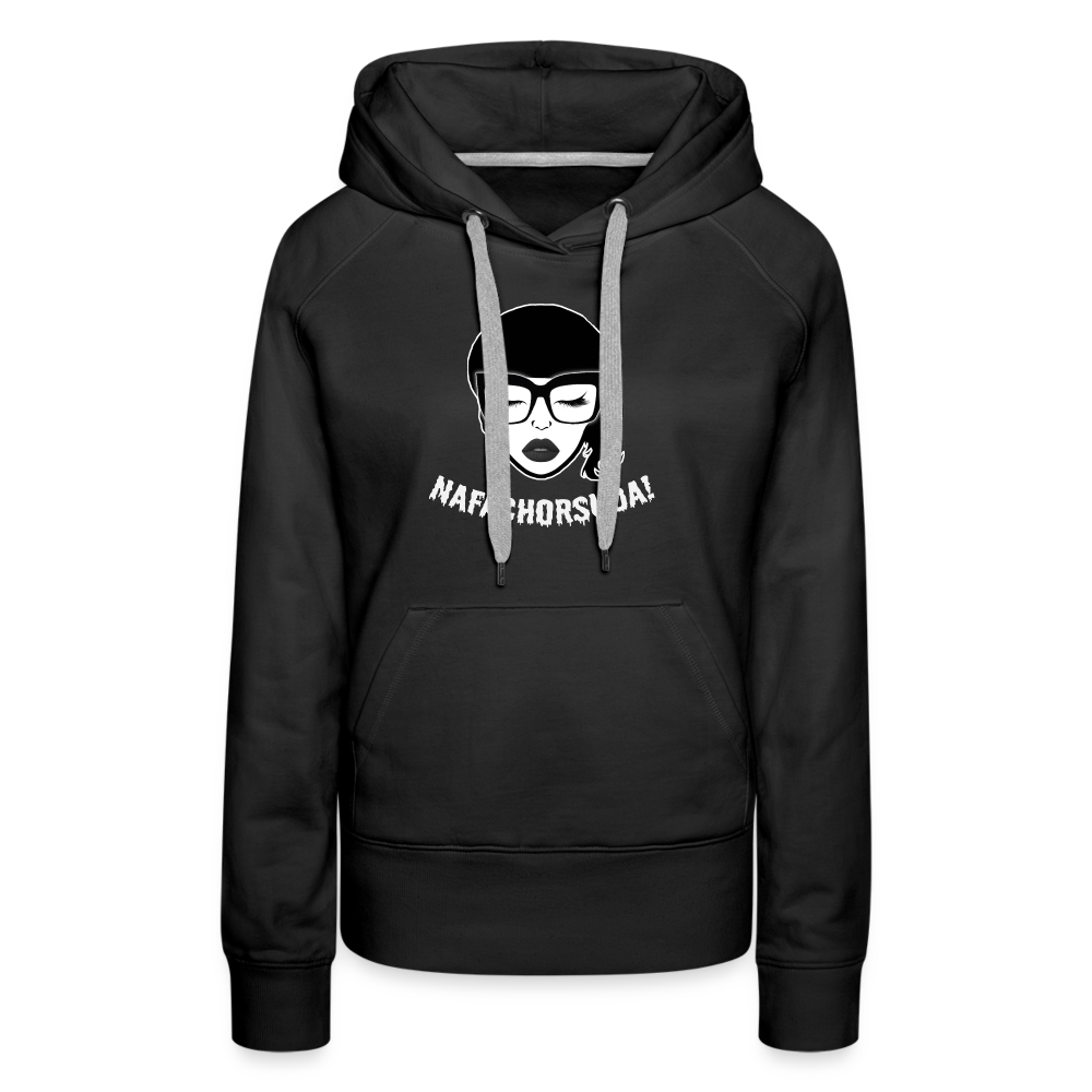 Nafachorsuda! Weiße Schrift "Frauen" Hoodie - Schwarz