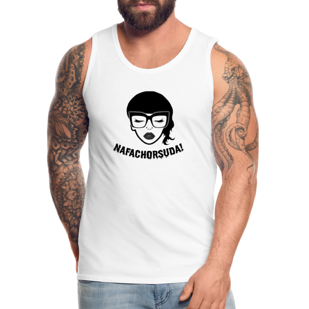 Nafachorsuda! Schwarze Schrift "Männer" Tank Top - Weiß