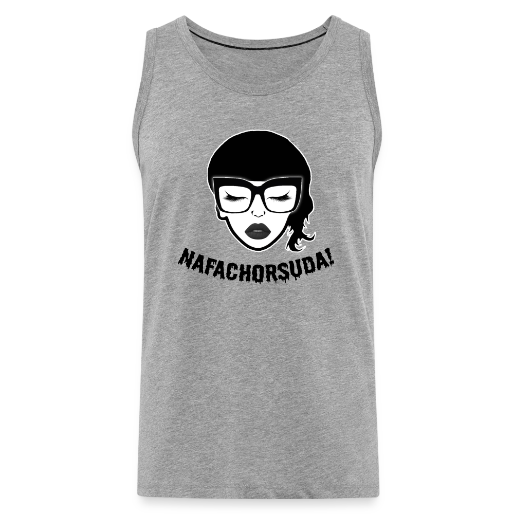 Nafachorsuda! Schwarze Schrift "Männer" Tank Top - Grau meliert