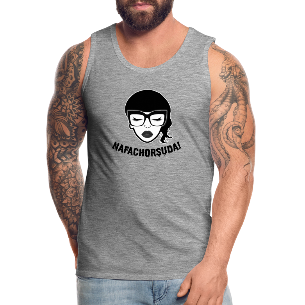 Nafachorsuda! Schwarze Schrift "Männer" Tank Top - Grau meliert