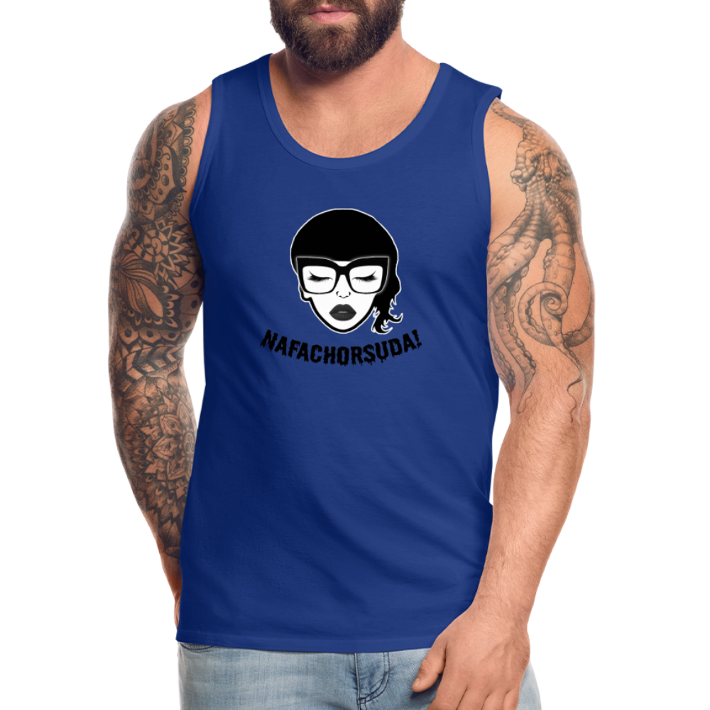 Nafachorsuda! Schwarze Schrift "Männer" Tank Top - Königsblau