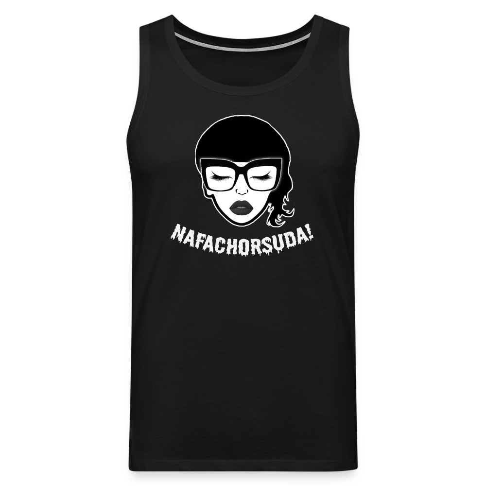 Nafachorsuda! Weiße Schrift "Männer" Tank Top - Schwarz